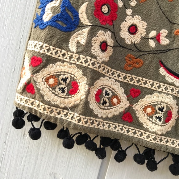 Embroidered Birds Pom-Pom Tassel Skirt by Altar’d State - Picture 6 of 12